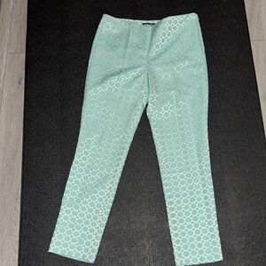NWT Nordstrom Paperwhite Blue and Cream Textured Pants size 8